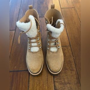Marc Fisher LTD Izzie Genuine Shearling Lace-Up Boot